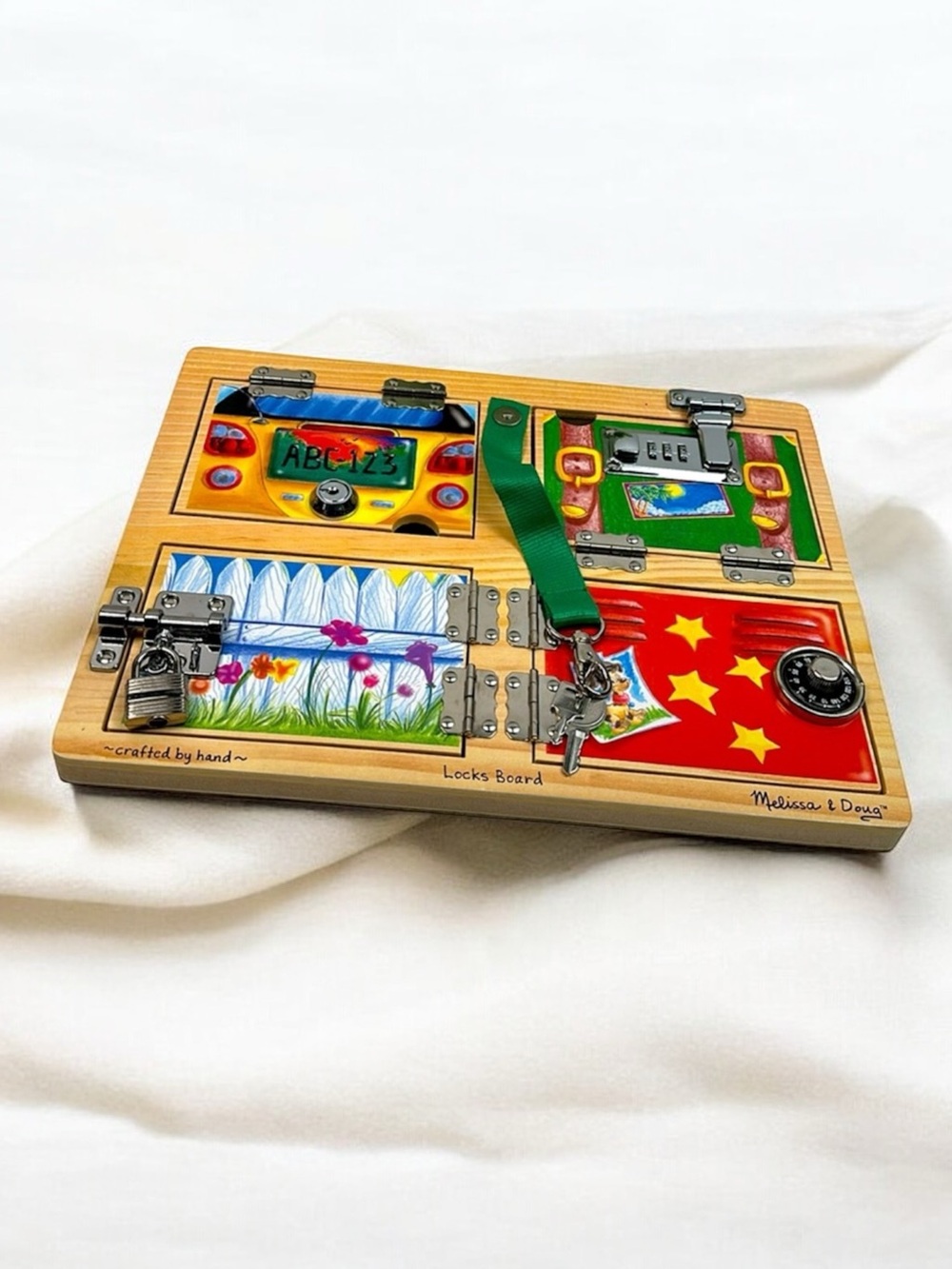 Melissa & Doug Locks and Keys Board — Unlock the Picture Behind Each Door